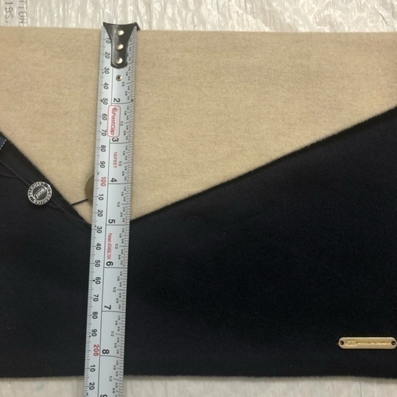 Gobi Mongolian cashmere clutch bag blue/cream
